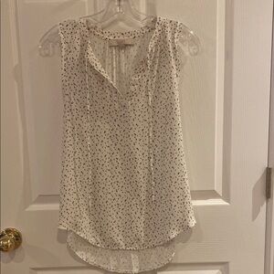 LOFT Black and White Sleeveless Relaxed Blouse